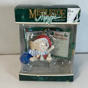 Mistletoe Magic Collection 2003 Mouse in Santa Hat Ornament